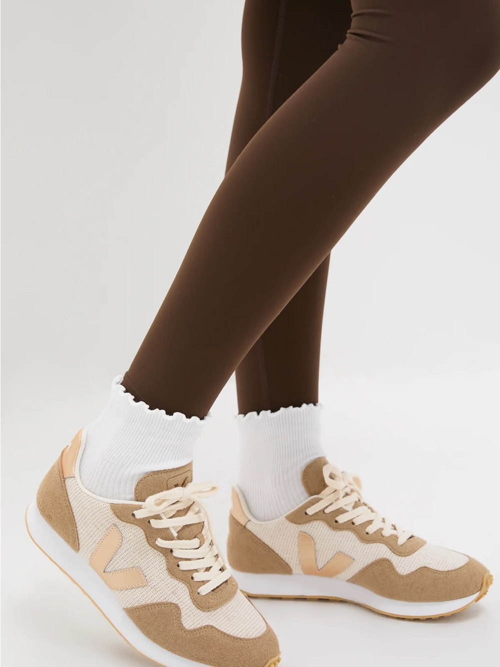 New Veja Beige & Cream Runner Sneakers - Women's Casual Trainers